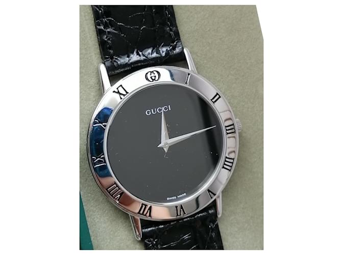 Gucci 3000M Unisex-Armbanduhr Vintage SELTEN Silber Hardware Vergoldet  ref.542799