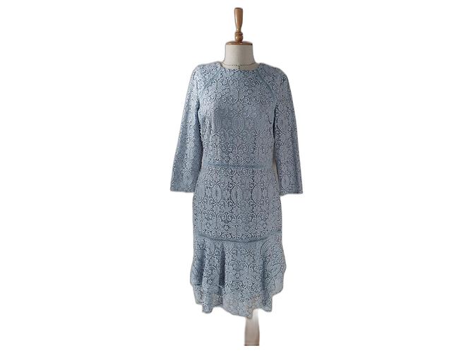 Vestido de encaje azul Ralph Lauren