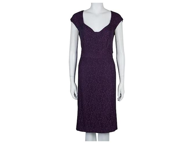 Diane Von Furstenberg DvF Katrina lace dress in burgundy/purple  ref.542834
