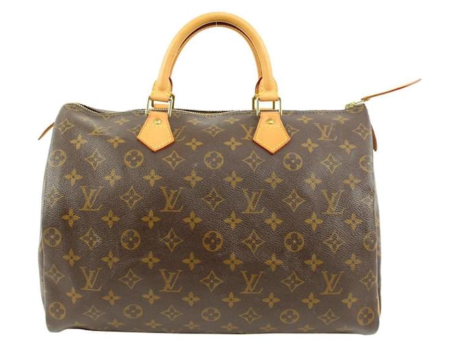 Louis Vuitton Monogram Speedy 35 Boston Bag MM Leather  ref.542853