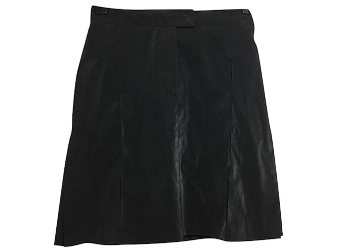 Paco Rabanne vintage A-line skirt with rubber feel Black Polyester Elastane  ref.542854