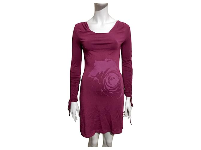 Dress with rucheting on the sleeves, Red valentino Pink Purple Elastane Modal  ref.542861