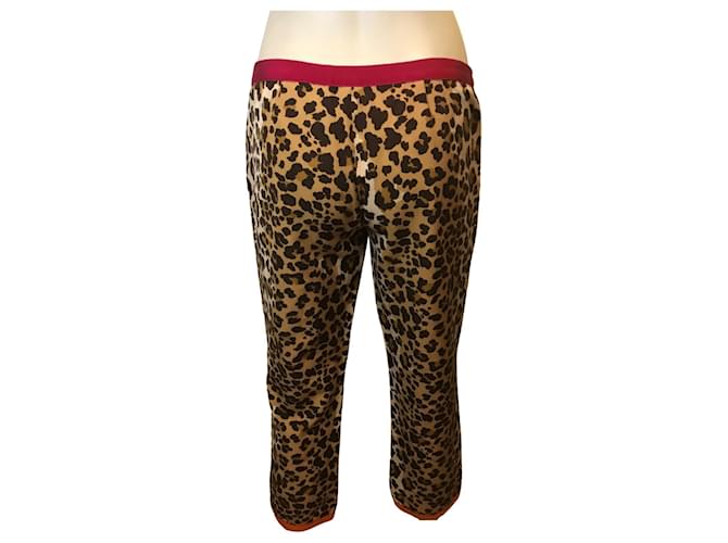 Moschino Cheap And Chic Pantaloni Moschino con stampa leopardata Multicolore Cotone  ref.542863