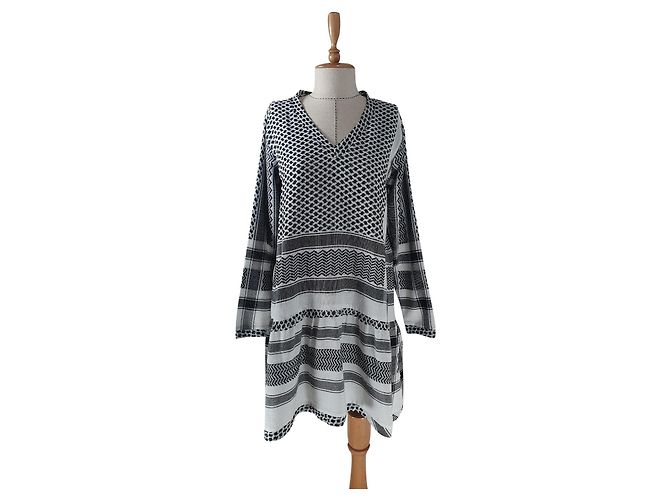 Vestido de algodón negro y blanco Cecilie Copenhagen
