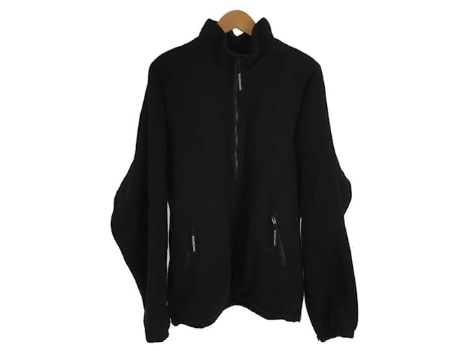 *BALENCIAGA ◆ Veste demi-zip Sherpa / Veste polaire / 44 Polyester Noir  ref.542896