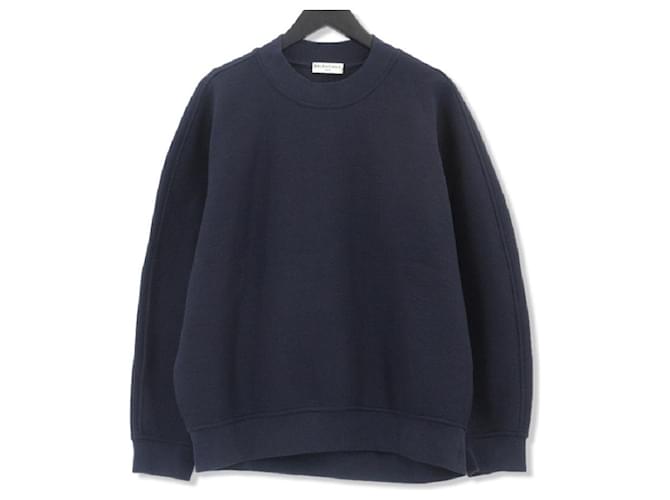 *BALENCIAGA Balenciaga Sweatshirt Wool Nylon Oversized Navy Navy Blue S Men's  ref.542979