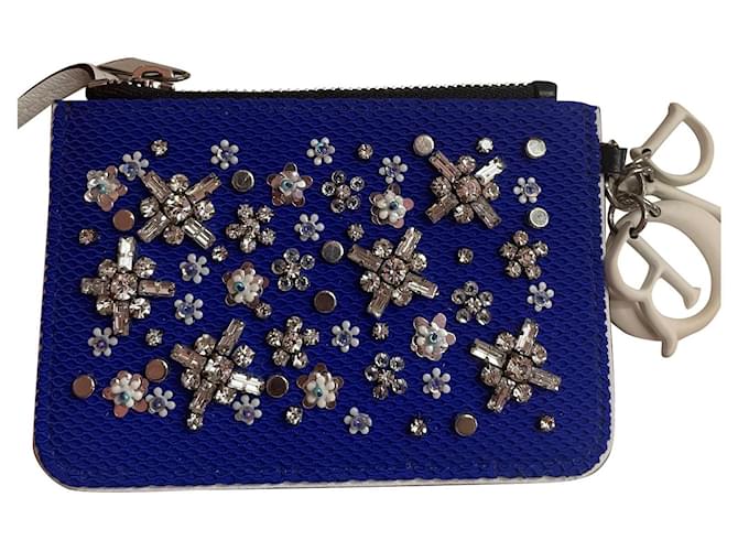 Christian Dior 2022 Lady Dior Phone Holder - Blue Crossbody Bags