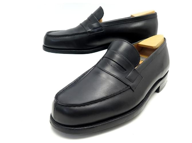 JM WESTON LOAFERS 180 7E 42 IN BLACK LEATHER + SHOES  ref.543069