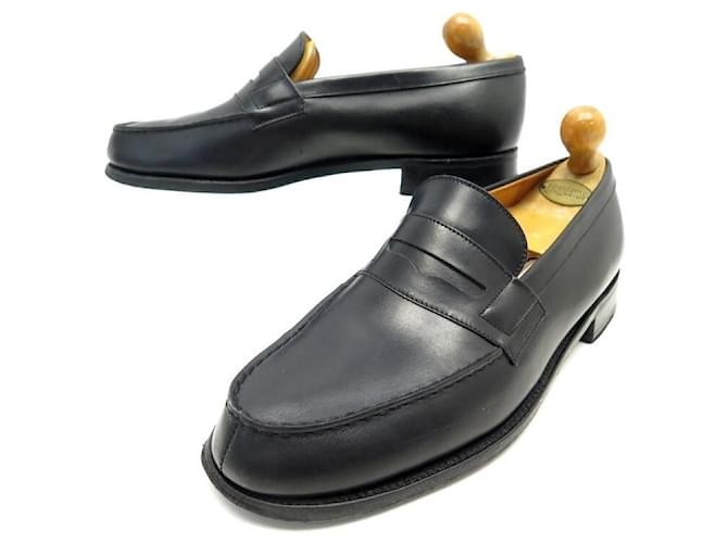 JM WESTON LOAFERS 180 6D 40 IN BLACK LEATHER + SHOES  ref.543097