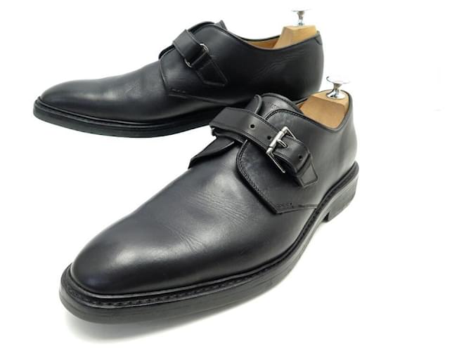 HESCHUNG BIRCH DERBY BUCKLE SHOES 11 45 BLACK LEATHER SHOES  ref.543135