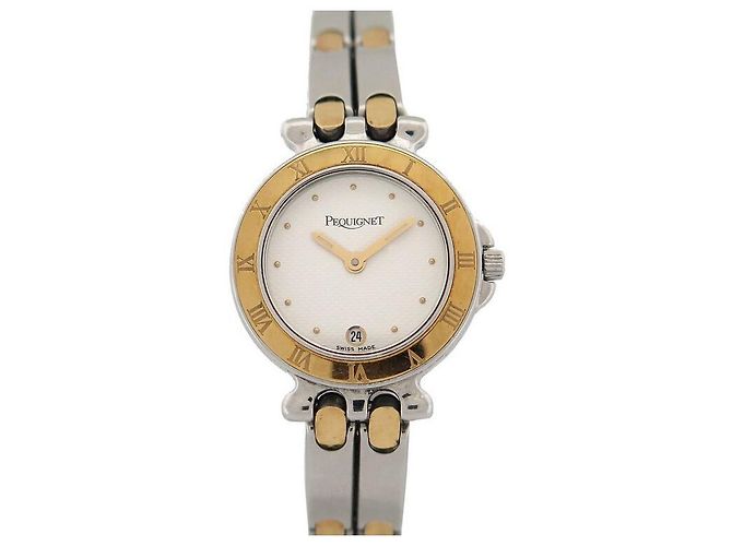 RELÓGIO PEQUIGNET MOOREA 7711318 23 RELÓGIO MM QUARTZO OURO E AÇO AÇO OURO Prata