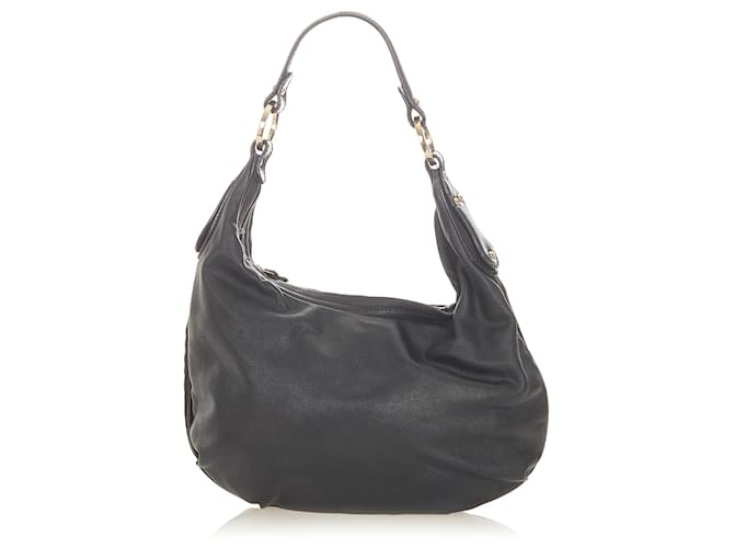 Fendi Black Leather Hobo Bag Pony-style calfskin  ref.543269