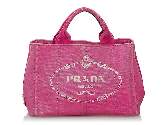 prada canvas tote pink