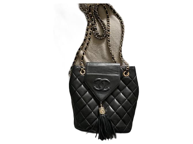 Chanel Handbags Black Leather  ref.543364