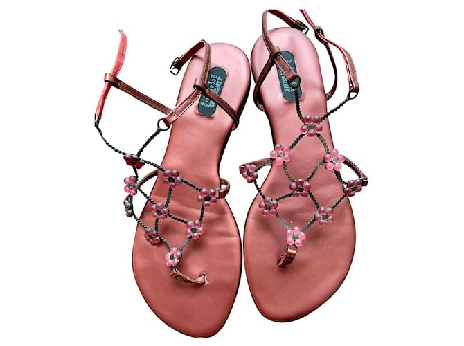 Autre Marque Sandals Red Leather  ref.543767