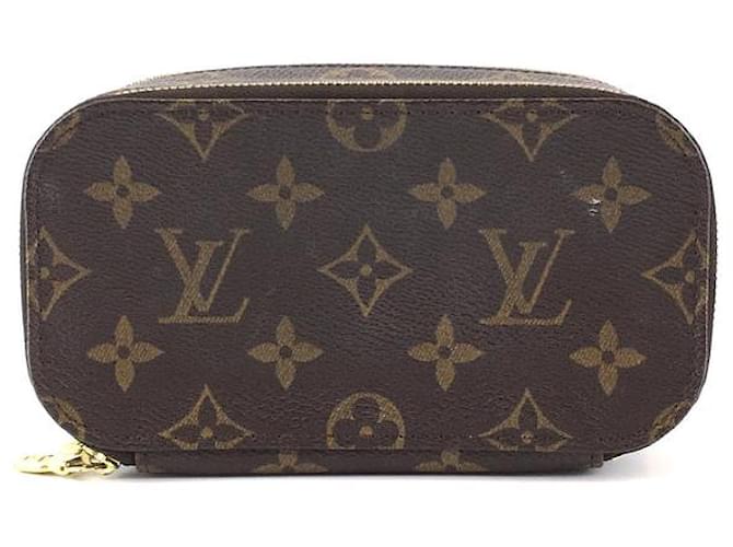 Toile Monogram Louis Vuitton Trousse Blush PM Cuir Marron  ref.543804