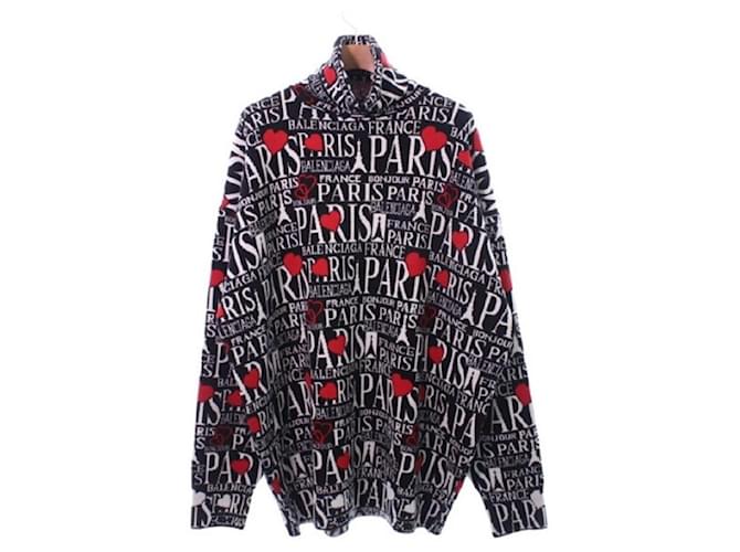 * BALENCIAGA Sweater de malha Balenciaga Masculino Preto Multicor Nylon Acrílico Mohair  ref.544111