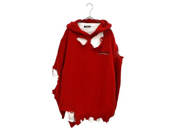 *BALENCIAGA 21AW Campaign Logo Destroyed Layered Pullover Knit Hoodie Cotton  ref.544223