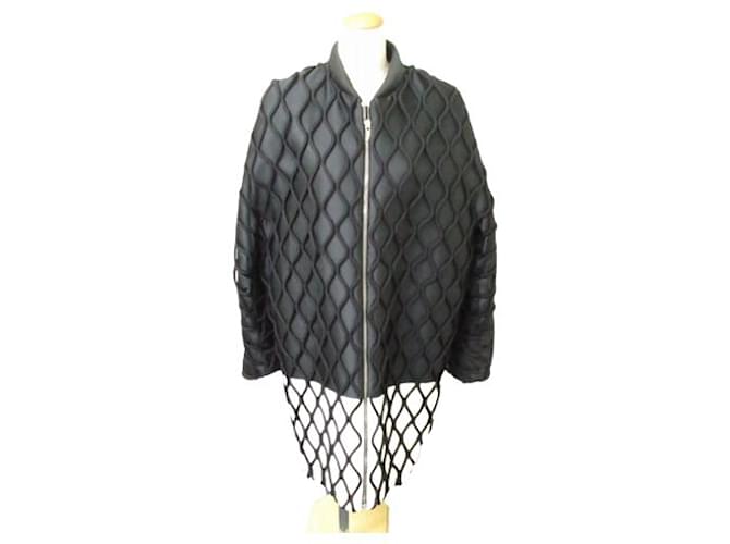 BALENCIAGA Balenciaga Long Coat Zip Up Men's Outerwear White Black 36 Silk Cotton Wool  ref.544267