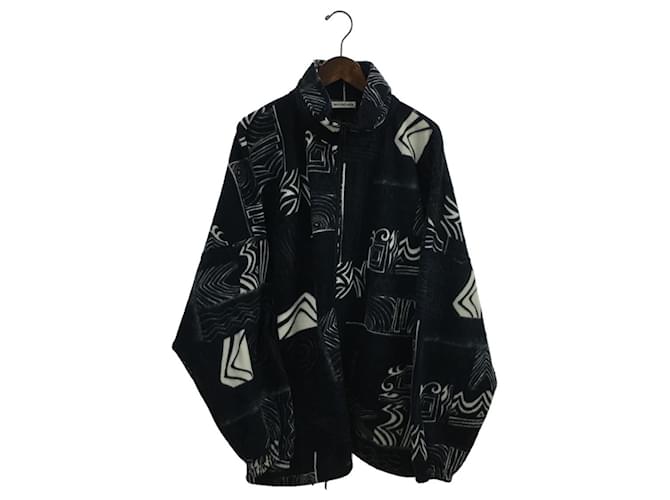 *BALENCIAGA ◆ 2018 / Oversize / Fleece jacket / M / Polyester / NVY / Total pattern Navy blue  ref.544316