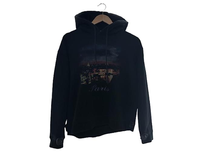 *BALENCIAGA ◆ / PARIS PRINT PULLOVER HOODY / PARIS / Pullover hoodie / S / Cotton / Print [Men's wear] Black  ref.544321