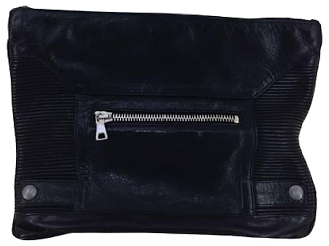 * BALMAIN (Balmaın) leather clutch bag men's Black  ref.544439