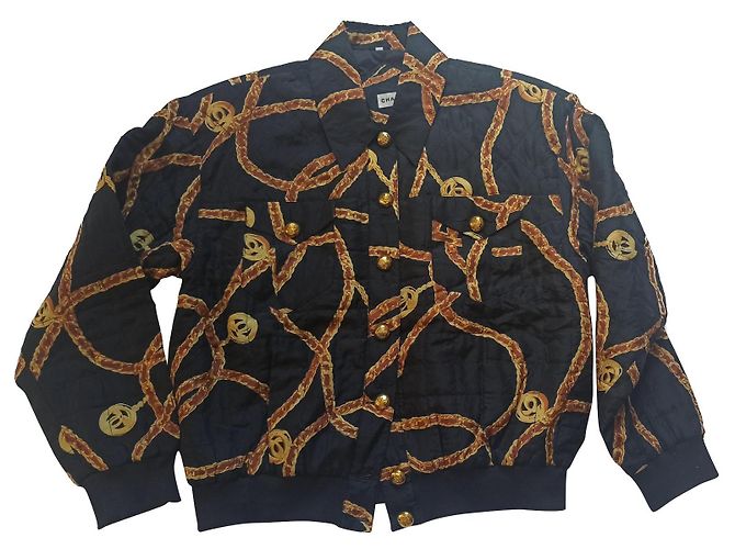 Autre Marque Chamarra bomber de seda estampada Multicolor