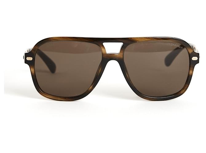 Chanel Sunglasses Khaki Acetate  ref.544778