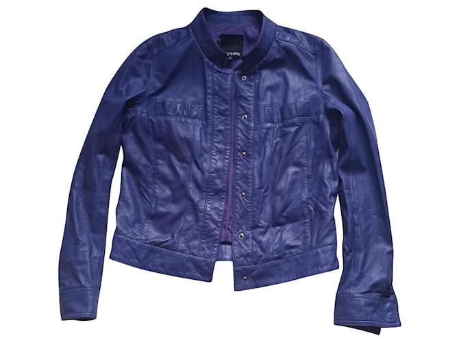 Autre Marque Biker jackets Purple Leather  ref.544779