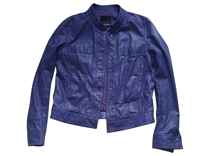 Autre Marque Who's Who Lederjacke Perfecto Lila