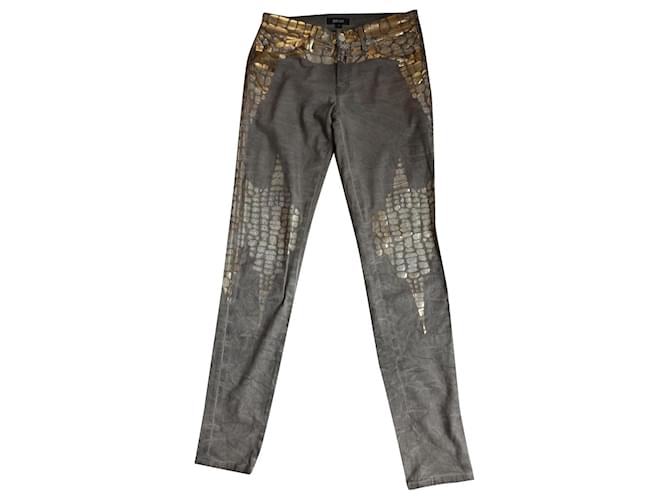 Just Cavalli Un pantalon, leggings Coton Elasthane Gris  ref.544820