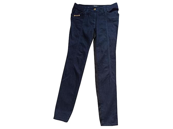 Just Cavalli jeans Coton Polyamide Noir Bleu  ref.544861