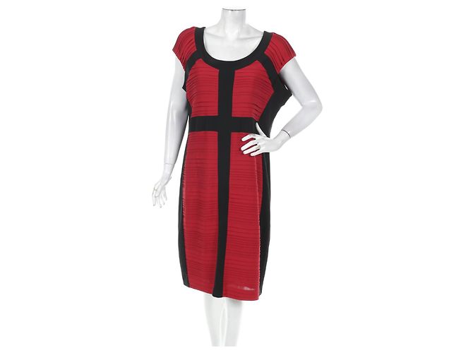 Joseph Ribkoff Kleid Rot Schwarz aus Polyester Größe 50