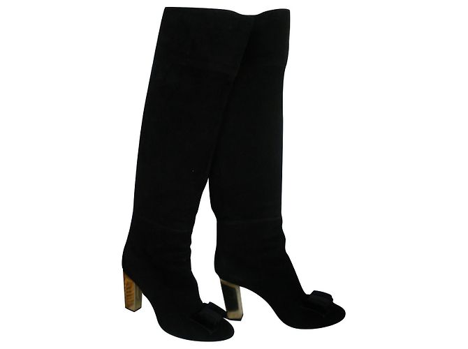 Botas Altas Michel Vivien de Gamuza Negra Negro