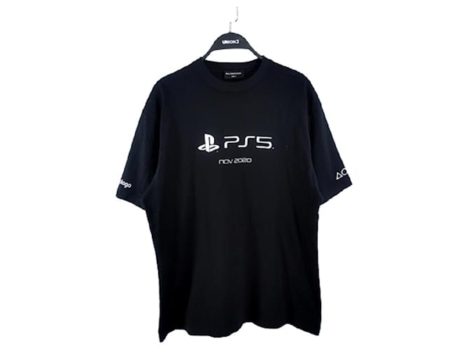 balenciaga 21aw PLAYSTATION BOXY T-SHIRT XXS Balenciaga PlayStation Box T-shirt Black Cotton  ref.544970