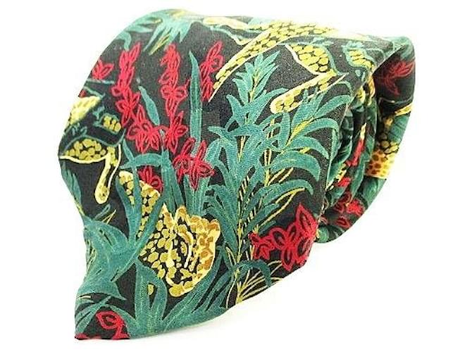 Balenciaga BALENCIAGA Gravata Gravata regular Padrão total Verde seda Verde Vermelho Vermelho Amarelo Amarelo  ref.544980