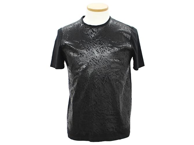 [BALENCIAGA] Balenciaga T-shirt a maniche corte Noise Coating Nero Taglia XS 14SS 100% Top in cotone  ref.544982