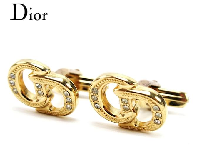 [Used] Dior Cufflinks Accessories Rhinestone Gold Gold Metal Fittings Dior Golden Gold-plated  ref.544984