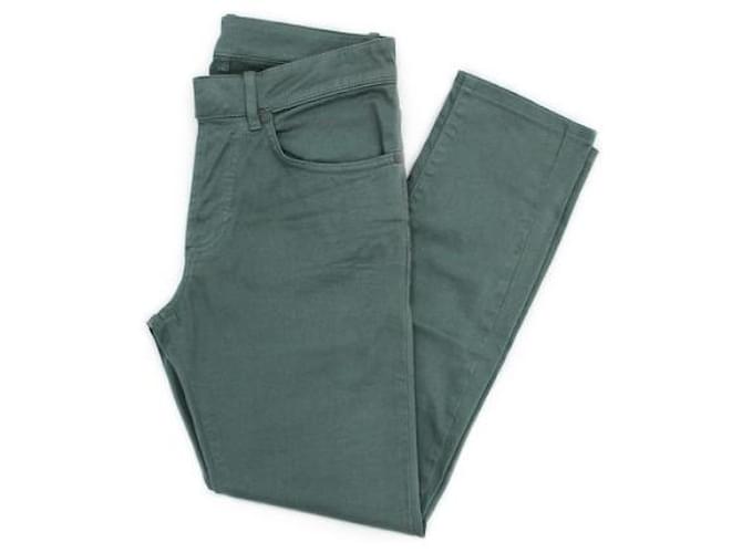 [BALENCIAGA] Balenciaga Skinny Denim Stretch 28 Calças slim de algodão com botão Fly verde cáqui feito na Itália vestuário masculino Caqui  ref.544991
