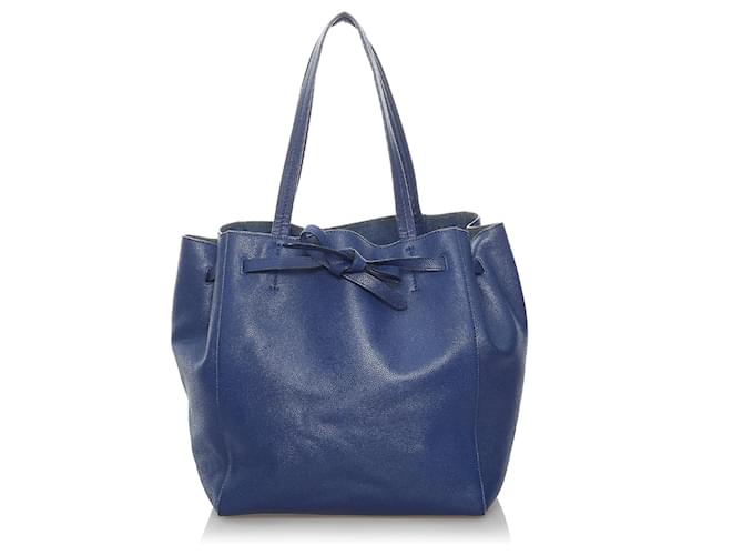 Céline Celine Blue Small Phantom Cabas Leather Tote Bag Pony-style calfskin  ref.545039