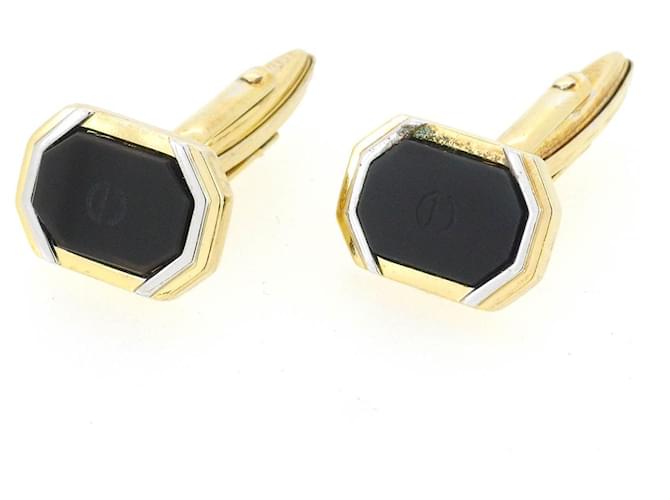 [Used] Cufflinks Men's Black Gold Silver CD Mark Dior Men Women Brand Golden  ref.545120