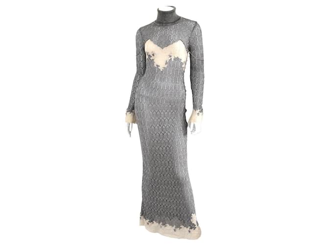 Christian Dior 1998 Sheer Silver Gown / Dress by John Galliano Silvery Viscose  ref.545275