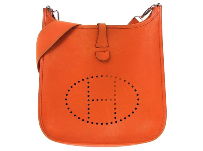 Hermès Hermes Evelyne Naranja Cuero  ref.545437