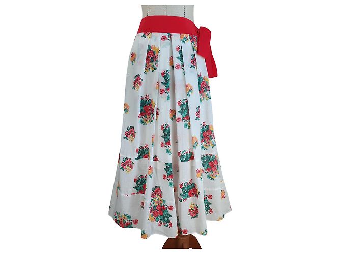 Falda de algodón con flores 120% LINO Multicolor