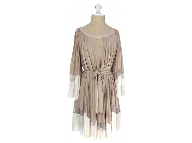 Bcbg Max Azria Cocktail Minikleid beige aus Chiffon