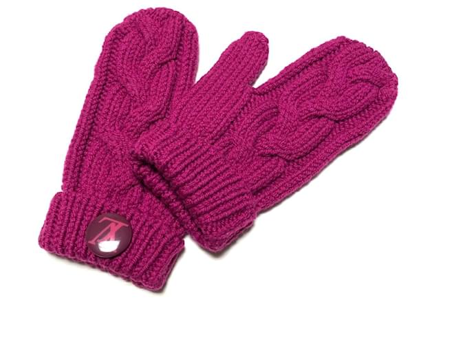 Louis Vuitton Gloves Fuschia Wool  ref.545652