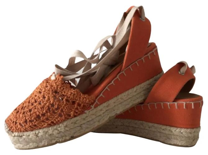 Ralph Lauren Espadrille compensée Orange