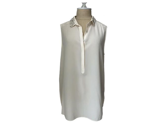 Blusa oversize de seda Rebecca Taylor crema Crudo
