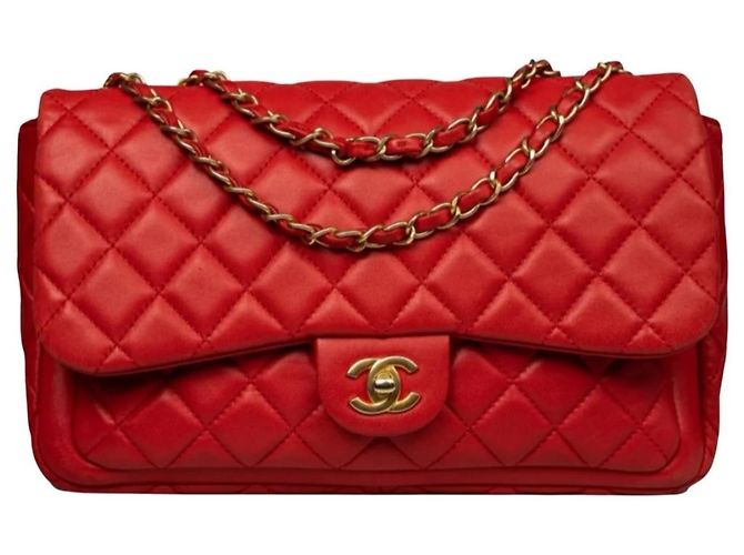Timeless Chanel Bolso con solapa grande clásico atemporal Roja