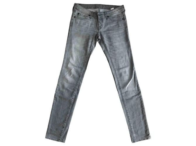 Jeans slim 7 For All Mankind Olivya verde claro algodón